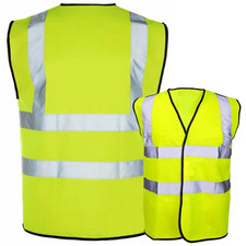 Hi Viz Vest High Vis Safety | YELLOW ORANGE | EN471 Waistcoat Visibility Jacket