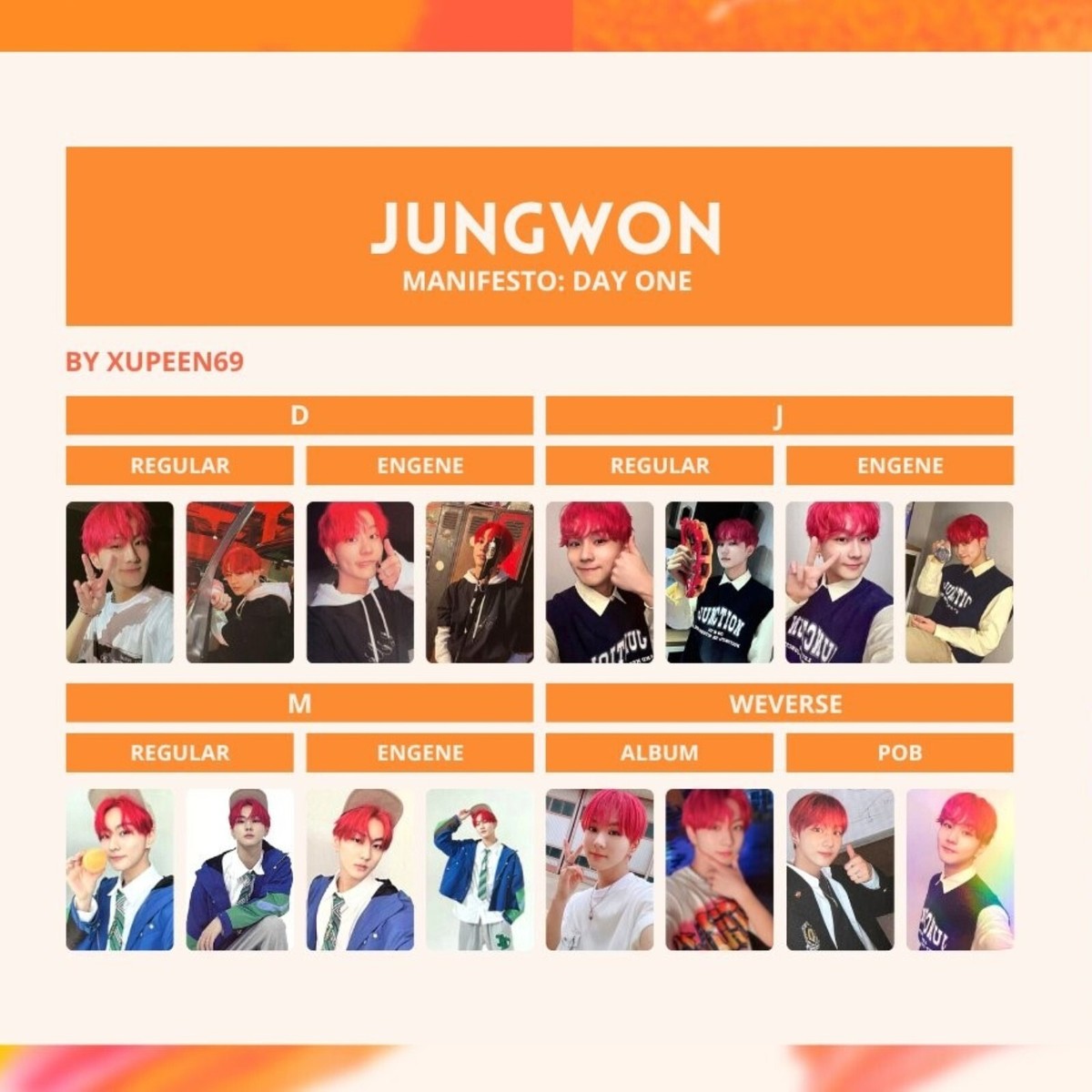 MANIFESTO DVD + ジョンウォンフォトカード ENHYPEN Jungwon WORLD TOUR MANIFESTO Official Photocards Set