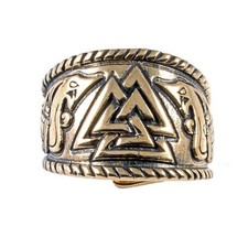 Bronze Wikingerring Wotansknoten Bronzering Gr.60-70 verstellbar Wikinger Drache