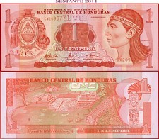 HONDURAS 1 LEMPIRA 20 1 2003 P 84c UNC free shipping from 100$