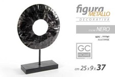 FIGURA DECORATIVA IN METALLO NERO 25*9*37 CM SOPRAMMOBILE ARREDAMENTO KFC-777707