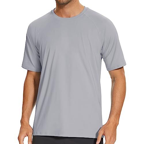 Men's SPF Shirts Short Sleeve Shirts UPF 50+ Quick Dry XXLarge Light