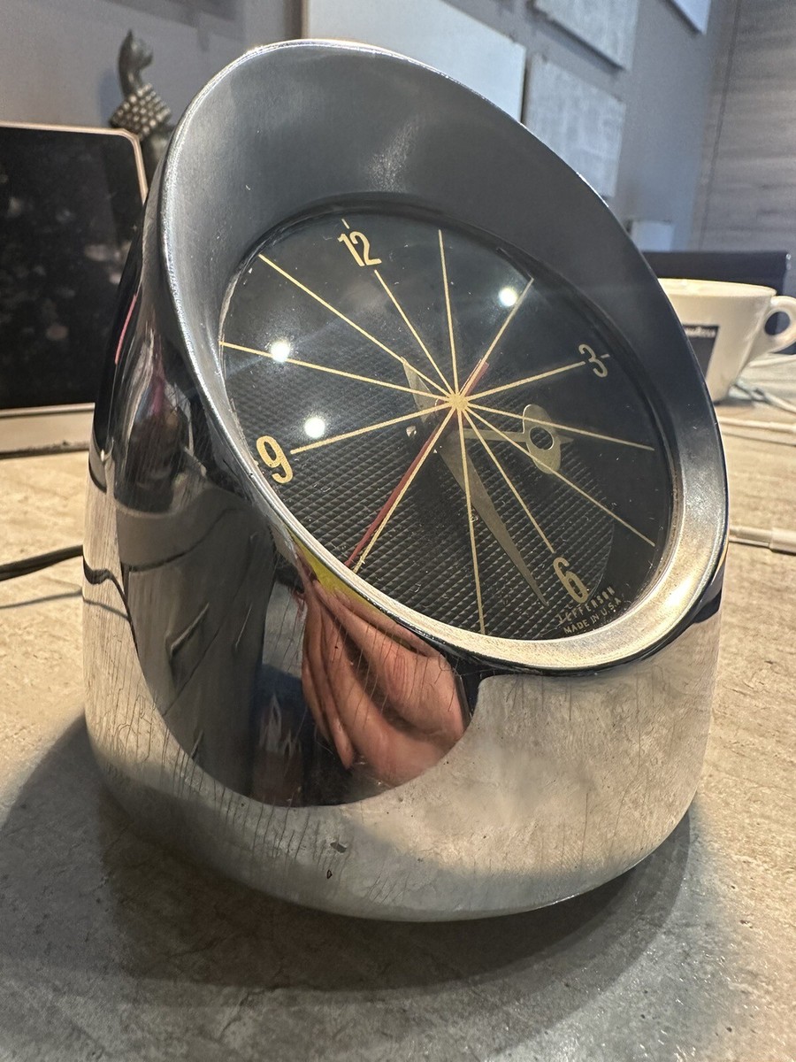 Jefferson 500 Vintage Desk Clock Chrome Mid Century | eBay