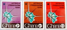 Ghana 1962 118-20 112-14 Africa Freedom Day Compass Compas Map Map MNH