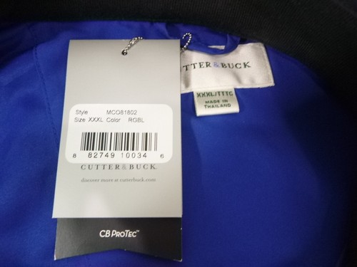 Cutter & Buck-Mens Pullover Windbreaker Golf Jacket-3XL XXXL-NEW w/Tags! Blue - Picture 9 of 9