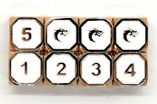 Old School DnD RPG Metal Dice D6 Set: Elven Forged - White w/ Gold