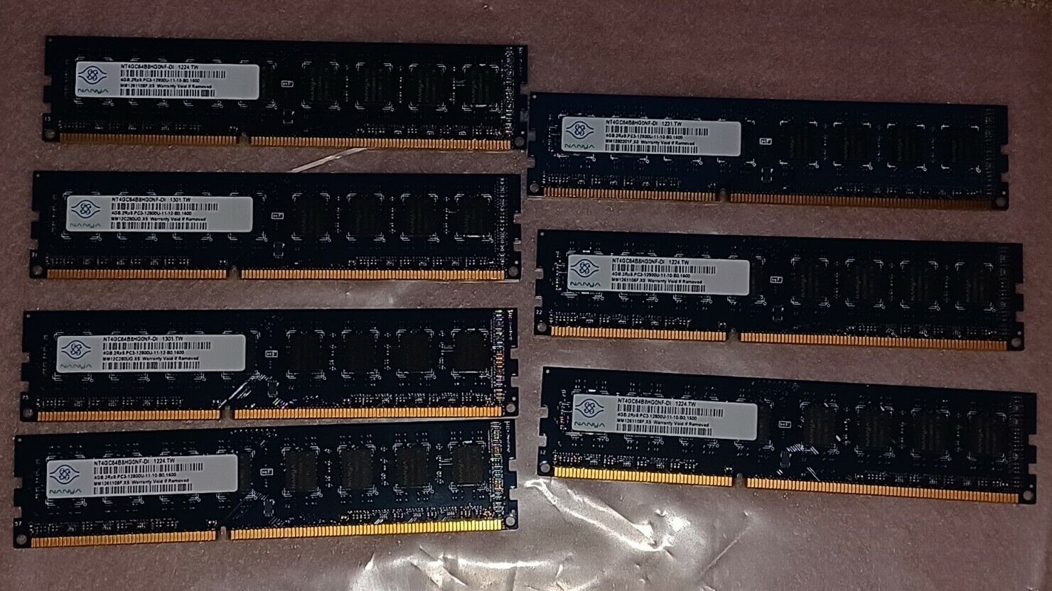 Lot 7 Nanya 4GB PC3-12800U 1600MHz DDR3 RAM Desktop Memory NT4GC64B8HG0NF-DI