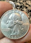 1961D Washington Quarter Low Mintage 90% Silver w/error's  (VF)  See Pic's