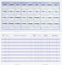 20 Checkbook Transaction Registers 2026-2027-2028 Calendars Check Book Bank