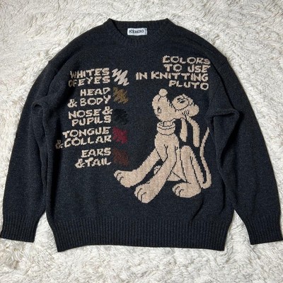 Vintage Iceberg Pluto Pullover Wool Sweater Dark Navy Made in Italy Size M
