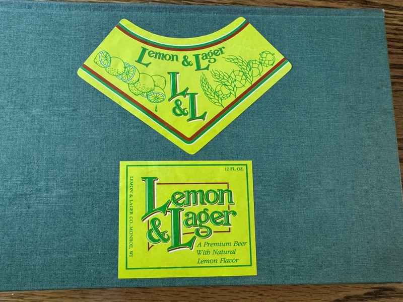 Lemon & Lager Co Beer Bottle Label And Neck Monroe Wisconsin Wis 