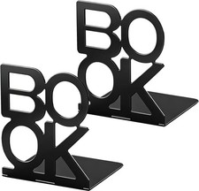 Book Ends,Bulk 1 Pair Bookends Folding Book Ends Metal Bookend (1 Pair)