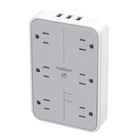 USB Wall Charger Outlet Extender Surge Protector 6 AC Outlets with 3 USB Ports