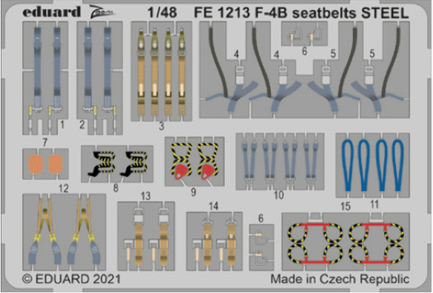 Eduard FE1213 1:48 McDonnell F-4B Phantom seatbelts STEEL