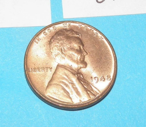 1948        LINCOLN WHEAT CENT   CHOICE RED UNCIRCULATED  #3