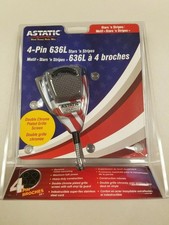 ASTATIC 636L AMERICAN FLAG STARS n STRIPES CB Ham Radio Microphone 4 Pin mic