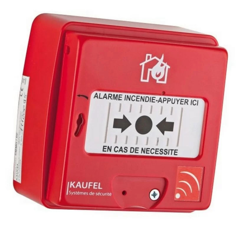 Déclencheur manuel radio Kaufel 534130 alarme incendie sans fil boîtier rouge