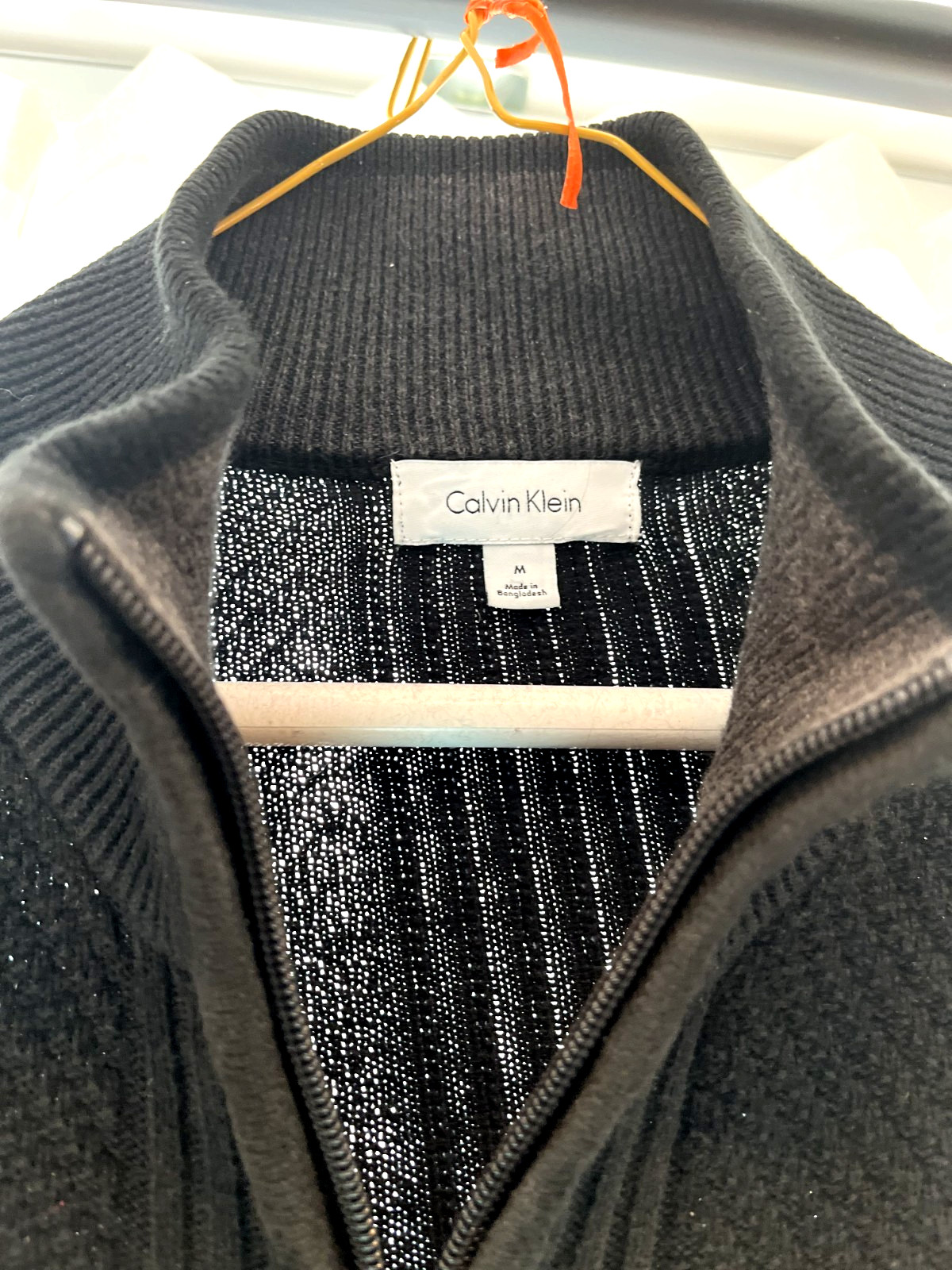 Calvin Klein Men’s Full Zip Sweater Jacket Size Medium, Dark Grey Knit thumbnail 4