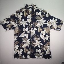 Vintage 80s 90s Pierre Cardin Hawaiian Shirt 100 Rayon SS Floral Button Up L