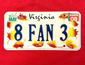 Virginia Personalized License Plate 8 FAN 3 ...... Collect / Specialty / Craft