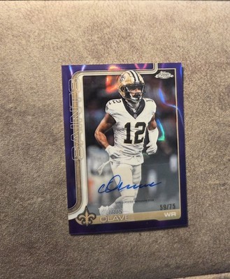 2025 Topps Chrome Chris Olave Purple Wave Auto 59/75