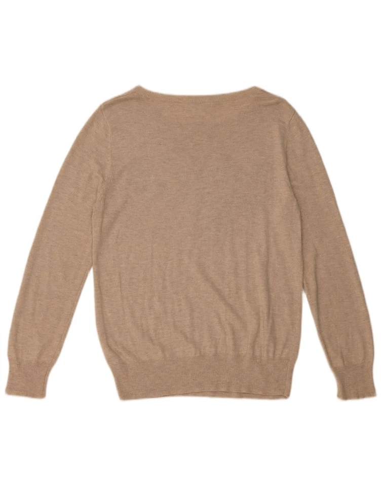 Suéter Jersey Monzón Para Mujer Gráfico Cuello Barco Reino Unido 14 Mediano Beige Viscosa BJ21 Foto 2 de 3