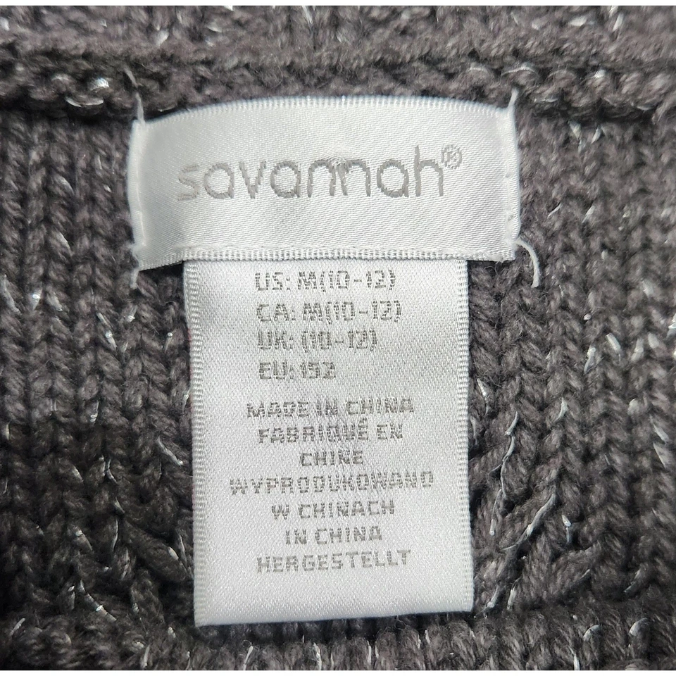 Vestido brillante tejido con cable Savannah para niñas niños pequeños talla M 10-12 gris plata Foto 3 de 4