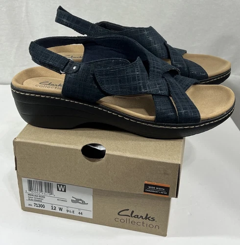 NUOVO sandalo donna Clarks collezione Merliah eco tacco interesse navy taglia 12W