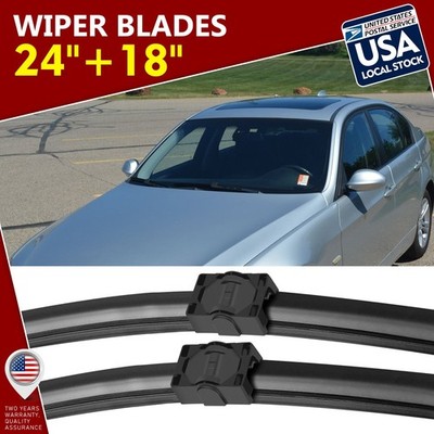 Waterproof Side lock 24''+18'' Premium Bracketless Windshield Wiper Blades /pair