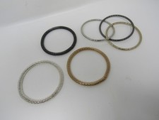 Designer Bangle Bracelet Set of 6 Silver/Gold/Black Female Adult