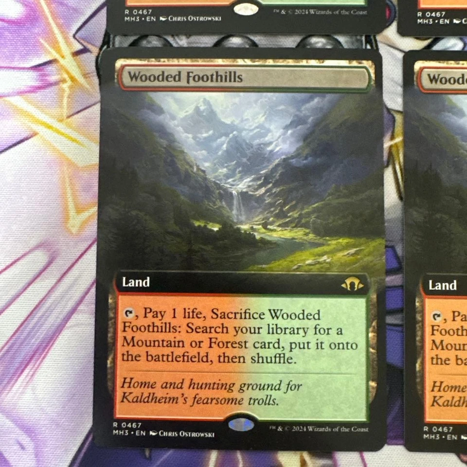 MTG Extended Art Wooded Foothills English Non-Foil 4 Sheets Playing Condition - Image 4 of 4