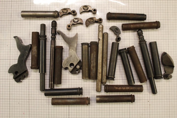 Colt SAA Gunsmith Gun Parts Lot Hammers Ejector Heads Cylinder Pins Bushings