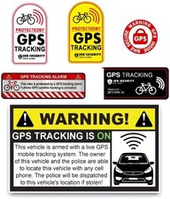 4 Pack GPS Tracking Sticker, Warning Tracker Alarm Sign, Anti-Theft Car Vehicle