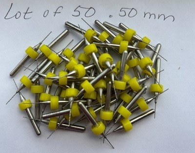 Lot of 50 Used 0.50mm Carbide PCB Drill Bits with Collars   CNC, Jewelry, Crafts
