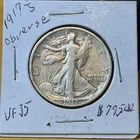 1917-S Obverse Walking Liberty Half Dollar. Maybe VF, look at pics, you decide.