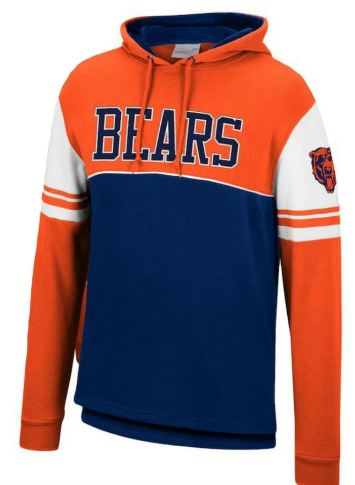 Mitchell & Ness Chicago Bears Hombre Pullover Sudadera con Capucha Equipo Colores Foto 2 de 4