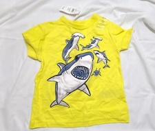 Baby GAP Sharks Ocean Yellow Tee T-Shirts 6-12 Months Baby Boy Infant