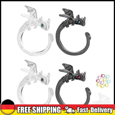 4pcs Flying Dargon Shape Crochet Ring Adjustable for Knitting Braiding Sewing