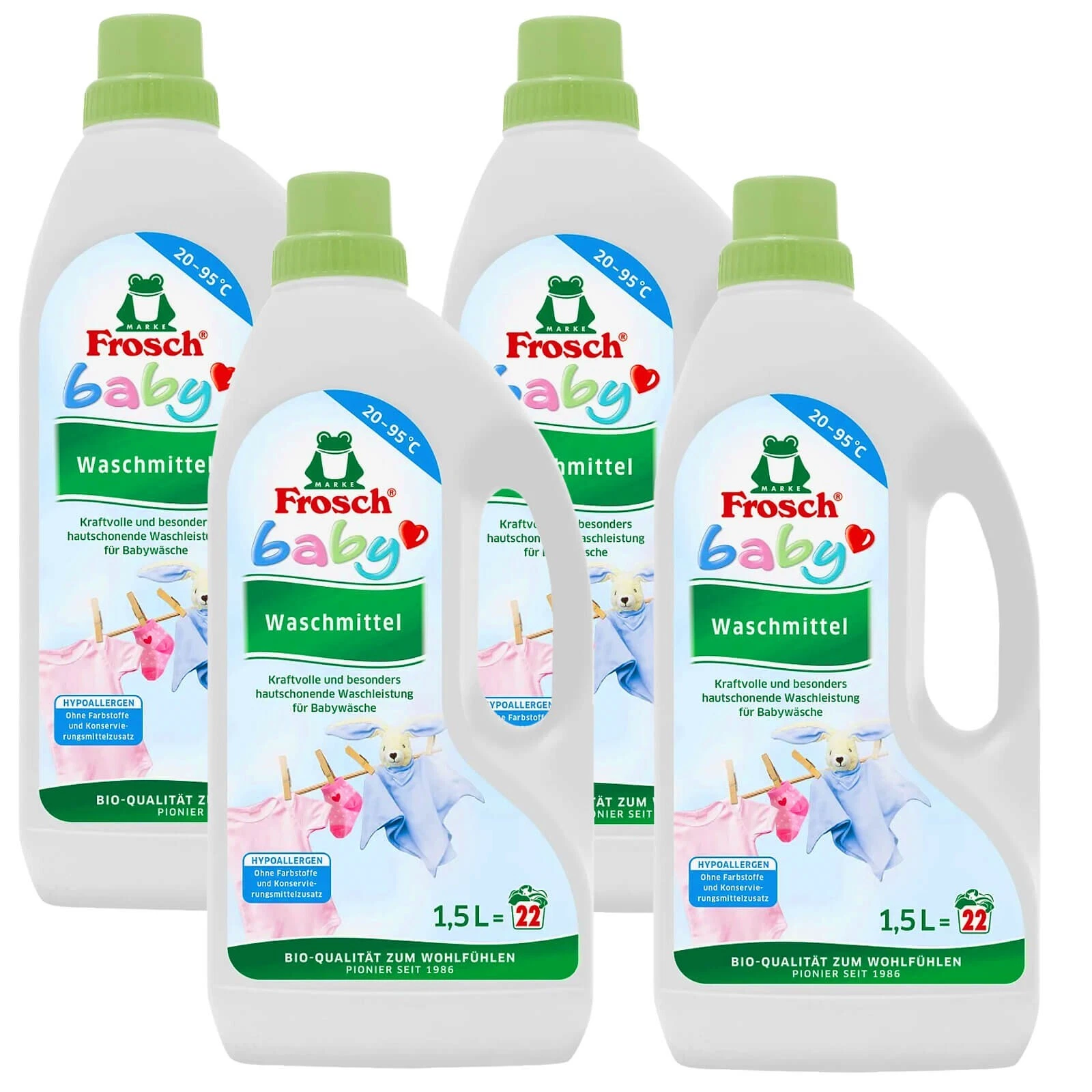 Frog Baby Full Liquid Detergent 4x 1.5 Liters 22 WL 20 - 95°C Skin-Friendly
Opens in a new window or