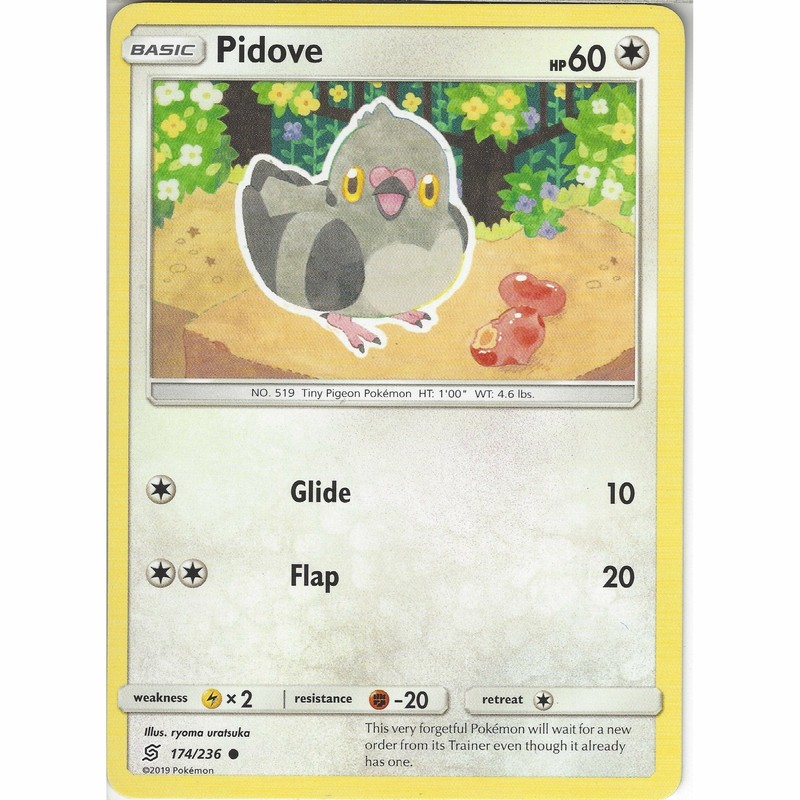 174/236 Pidove Common: Pokemon Trading Card Game SM-11 Unified Minds