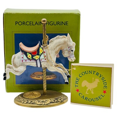 Willits Designs Countryside Carousel White Horse Figurine Collectible IN BOX HTF