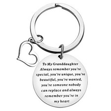 to My Granddaughter Keychain Inspirational Granddaughter Birthday Gifts