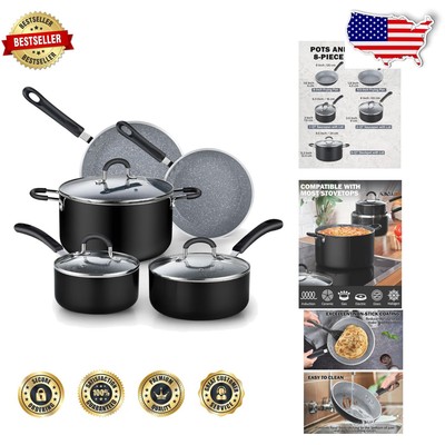 Professional 8-Piece Nonstick Cookware Set - Induction Ready, Dishwasher Safe