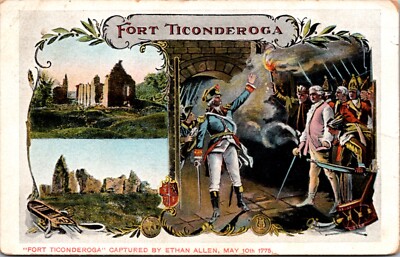 Postcard Multiple Views Fort Ticonderoga captured by Ethan Allen May 10 1775