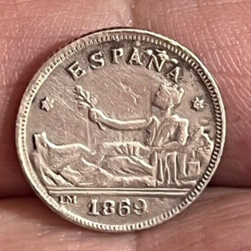 Cincin19,Interesante falsificación de 20 Cent de 1869,plata ,pesa 1,70 gr