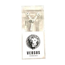  BRAND NEW RARE Versus Versace Zipper Style Earphones White  Silver AUTHENTIC