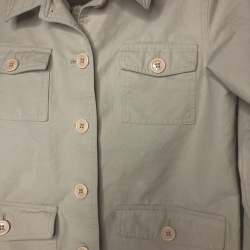 IZOD size Medium Vintage Utility Military Button Up Jacket Light Khaki - Picture 3 of 7