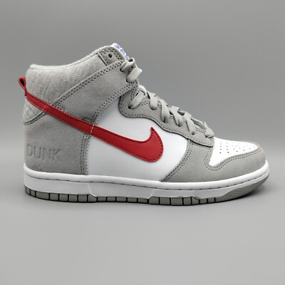 Nike Dunk High Athletic Club Grey Red White GS Size 5y  / Womens 6.5 DH9750-001
