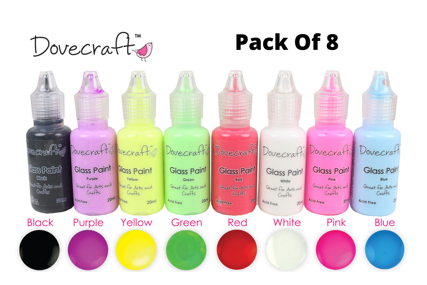 Dovecraft Glass Paint 20m Bottle 8 Colour Choices for sale online  