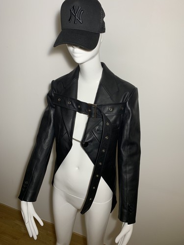 Burberry GENUINE RUNWAY Leather Biker Jacket Sz UK 6 EU 38 NEW - Picture 4 of 12